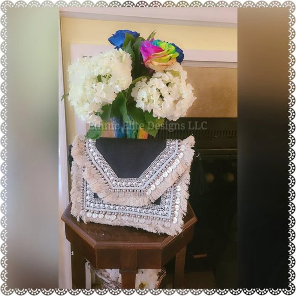 New Handmade Black Sliver Crossbody Banjara Bag - Designer Beautiful - Picture 6 of 11